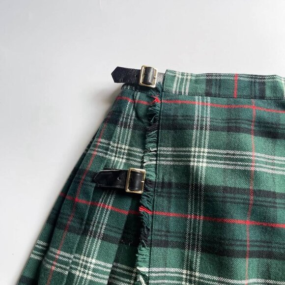 Green Plaid Tartan Kilt Skirt - Picture 3 of 3